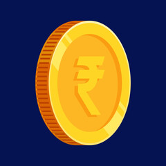 Rupee Coin Gold India Money Vector