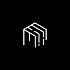 Letter H lineart logo vector