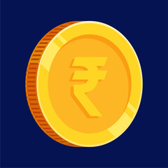Rupee Gold Coin India Money Vector