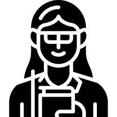 female teacher solid icon
