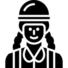 schoolgirl solid icon