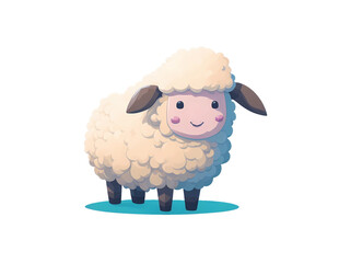 Obraz premium Illustration of a cute sheep. Generative ai.