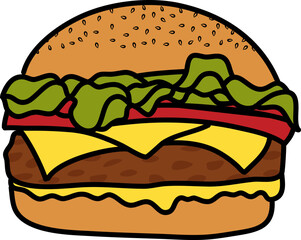 Meat Hamburger Illustration
