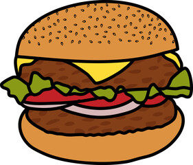 Beef Hamburger Illustration