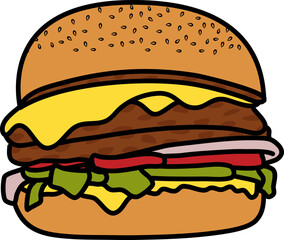 Snack Hamburger Illustration