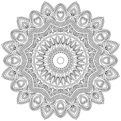 Circle flower of mandala with floral ornament pattern,Vector mandala relaxation patterns unique design with nature style, Hand drawn pattern,Mandala template for page decoration cards, book, 