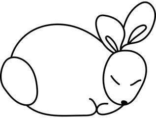 Cute Bunny Coloring Page