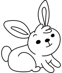 Cute Bunny Coloring Page