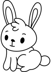 Cute Bunny Coloring Page