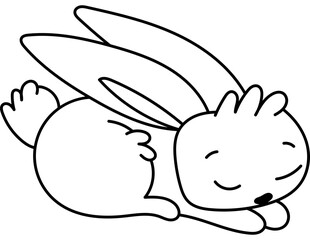 Cute Bunny Coloring Page