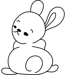Cute Bunny Coloring Page
