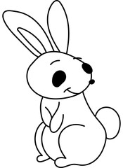 Cute Bunny Coloring Page