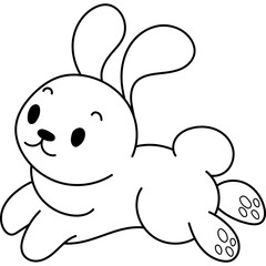 Cute Bunny Coloring Page