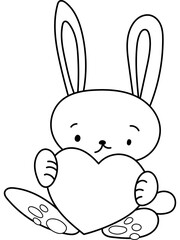 Cute Bunny Coloring Page