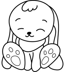 Cute Bunny Coloring Page