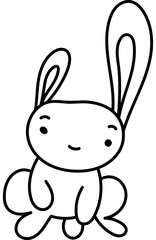 Cute Bunny Coloring Page