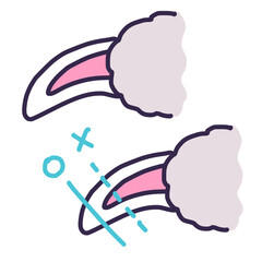 犬猫の爪の中の血管と爪の切り方の図（爪切り）