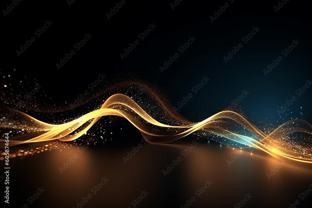 Poster futuristic neon symphony: abstract data transfer and bokeh in a sci-fi wallpaper, generative ai.