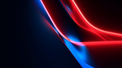 3d render, abstract background with red blue neon light, Generative AI