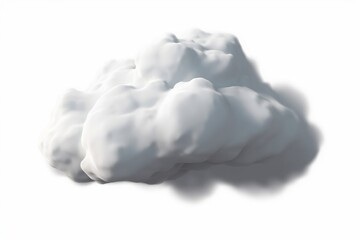 3d render of realistic white cloud isolated on transparent background, Generative AI