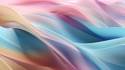 3D rendered background smooth flowing transparent colors in soft lines and waves. Generative AI.