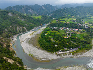 Aerial view of Hualien taroko valley in Taiwan