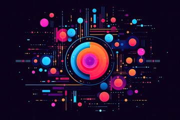 Obraz na płótnie Canvas Colorful Futurama: A Cool and Cute Vision of a Vibrant Future Background - Generative AI 29