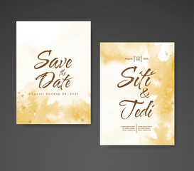 Wedding invitation with abstract watercolor background