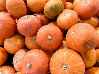 a lot of mini pumpkin at indoor super market