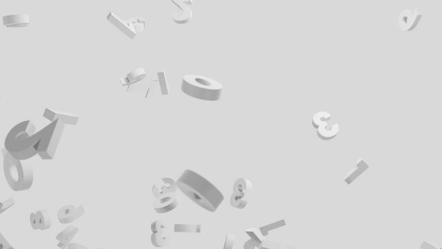 浮遊する白色の数字