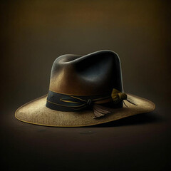 brown cowboy hat on a black