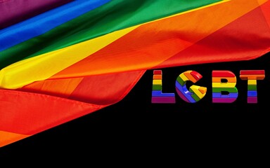 Equality for LGBT illustration background with colorful block letters and copy space. Add desirable slogan or Text