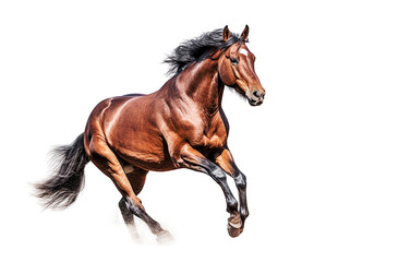 Ai generative.  Brown Horse on a white