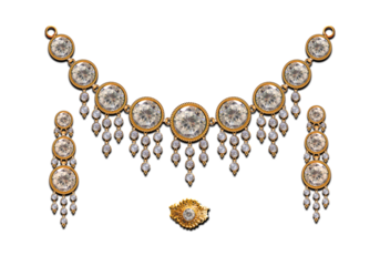 Diamond necklace and earring set