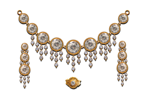 Diamond necklace and earring set