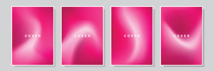 gradation pink color cover template design vector collection