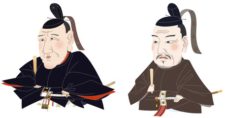 徳川将軍肖像画デフォルメシリーズ5　徳川家重　徳川家治