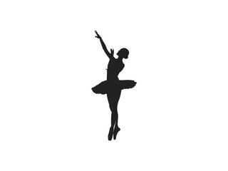 Fototapeta na wymiar Ballerina silhouette ballet dance poses. Set Of Ballet Dancer Silhouettes. Dancers silhouettes - set of nine female figures - isolated on white background - vector