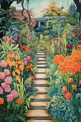 garden with flowers