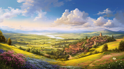 landscape with mountains