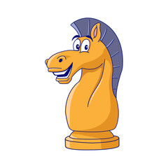 chess piece horse, funny vector cartoon character