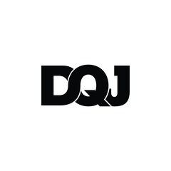 DQJ letter monogram logo design vector
