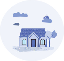 Modern Home Vector Illustration  Cozy House Icon Set  Vector Illustration of a Dream House  Illustrated Home Icons