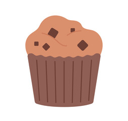 chocolate sweet food. muffin. simple vector illustration.