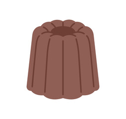 chocolate sweet food. canelé. simple vector illustration.