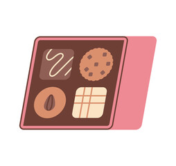 chocolate sweet box. simple vector illustration.