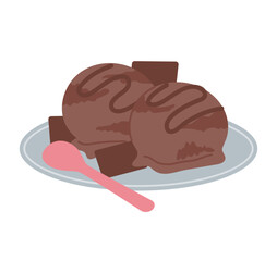 chocolate sweet ice cream. simple vector illustration.