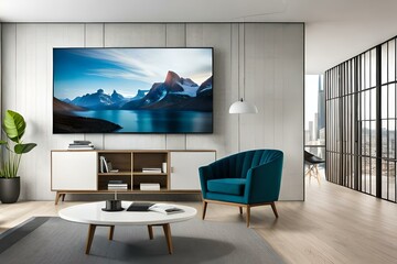modern living room with tv