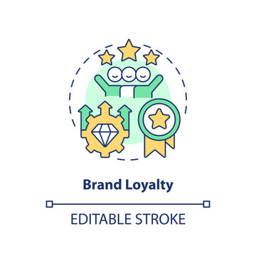 Brand loyalty concept icon. Word of mouth marketing. Customer retention. Repeat business. Small community abstract idea thin line illustration. Isolated outline drawing. Editable stroke