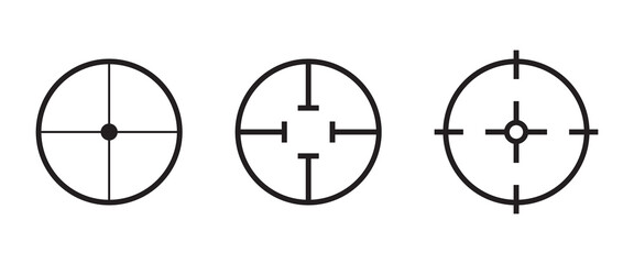 Target line vector icon. Firearm aiming focus symbol. Sniper aim pointer